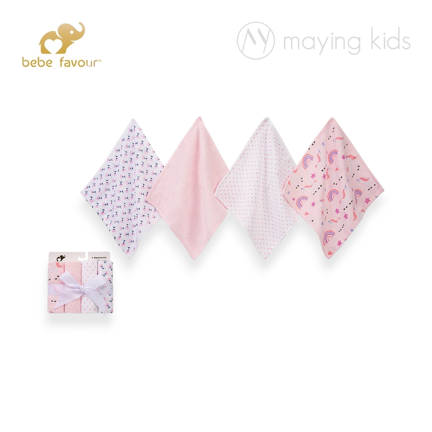 BP61153 : Washcloth(Woven Terry)4pc 純棉梳織方巾4件裝