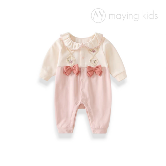 QD2333 : 假2件吊帶長袖連身衣