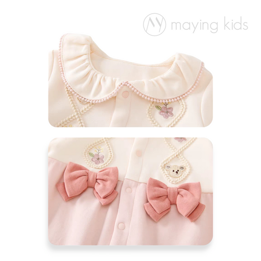 QD2333 : 假2件吊帶長袖連身衣