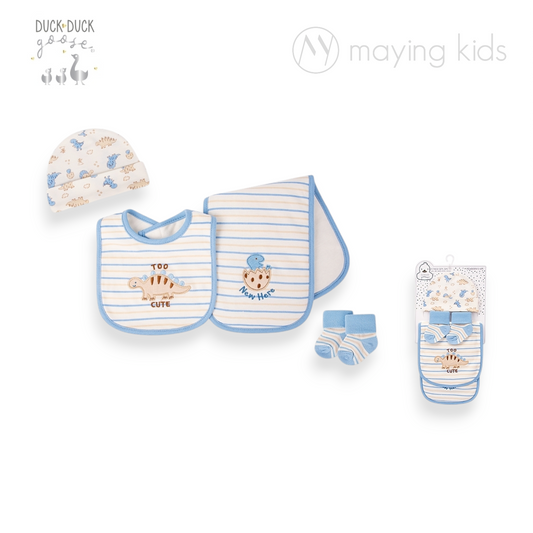 D05003: 4pc Baby Gear Gift Set 4件裝禮品(帽-口水巾-奶巾-襪仔)