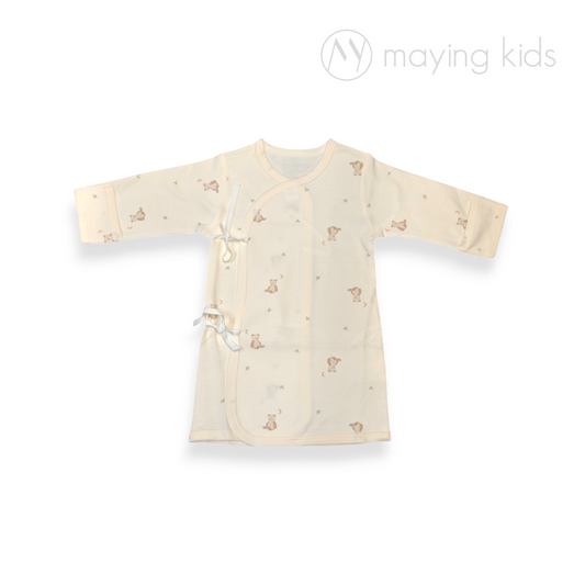 2508:Double Layer of Wrap Top Baby 純棉雙面布綁帶長袍