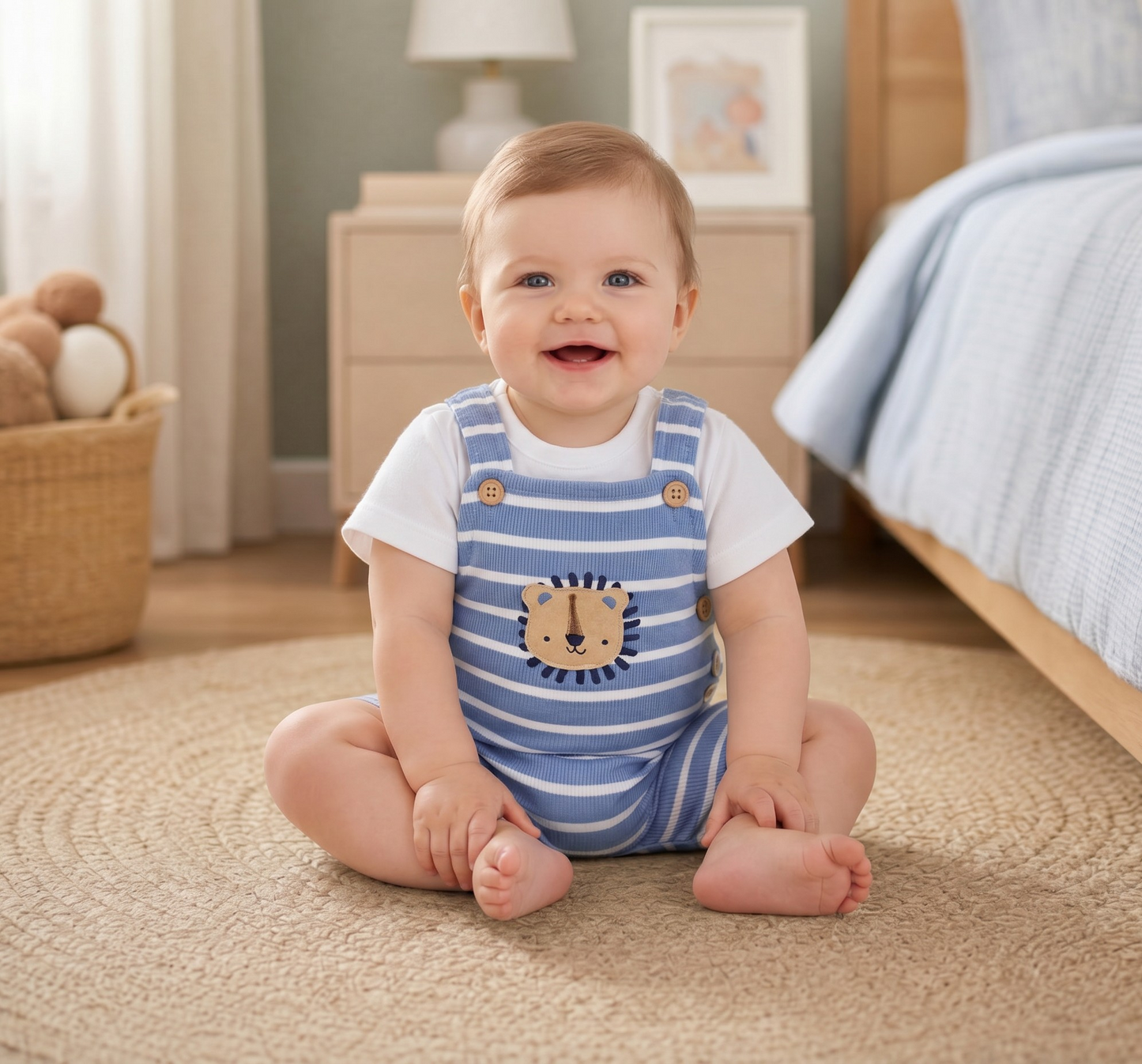 H13209NB: T-shirt & Dungaree Set 2pc 吊帶褲&T衫