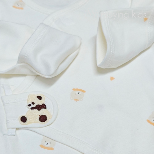 BG2513 : 純棉雙面布魔術貼連身衣 - 熊仔頭