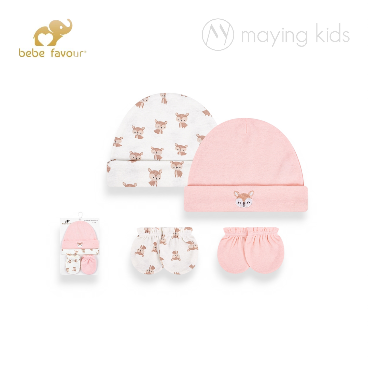 BP73691: 2pc Cap And 2pc Scratch Mitten Set 帽&手套