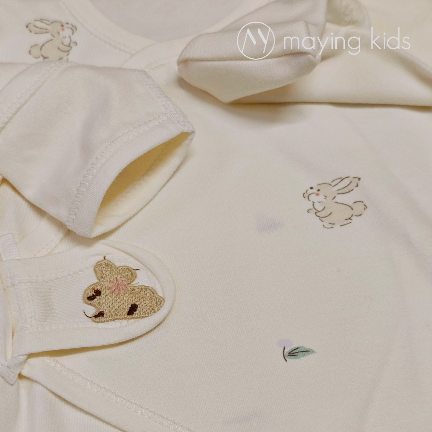 G2510 : 純棉雙面布魔術貼連身衣 - 兔子