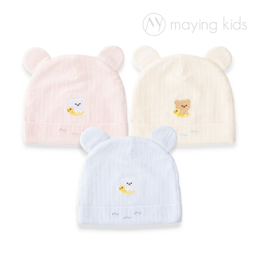 嬰兒初生帽 - 熊仔