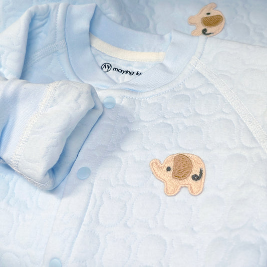 L2510 : 夾絲棉刺繡象仔圖案長袖連身衣