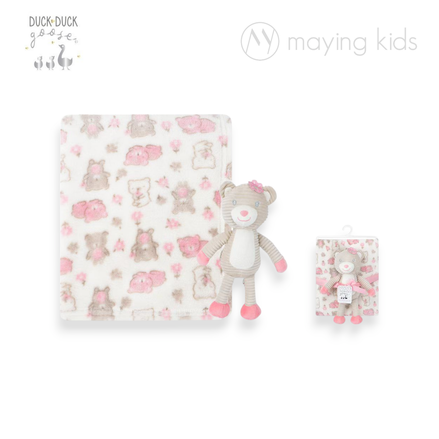 D05515 : Plush Fleece Blanket And Doll 印花被毯及安撫巾公仔