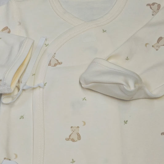 2508:Double Layer of Wrap Top Baby 純棉雙面布綁帶長袍