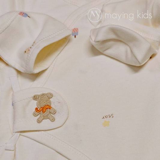 BG2512 : 純棉雙面布魔術貼連身衣 - 熊仔