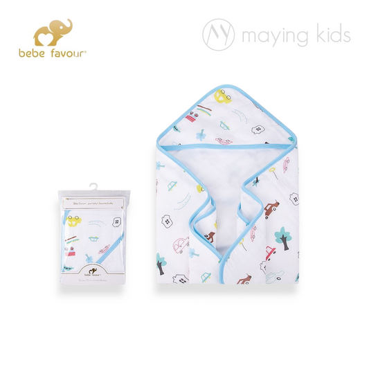 BP53307: Bamboo Muslin Hooded Blanket 竹纖維棉質連帽包被