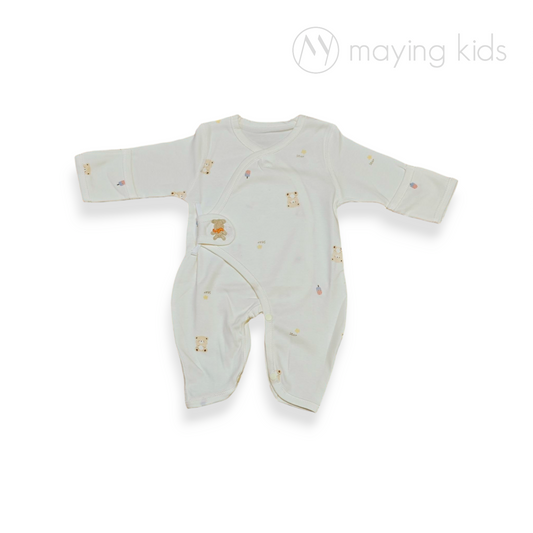 BG2512 : 純棉雙面布魔術貼連身衣 - 熊仔