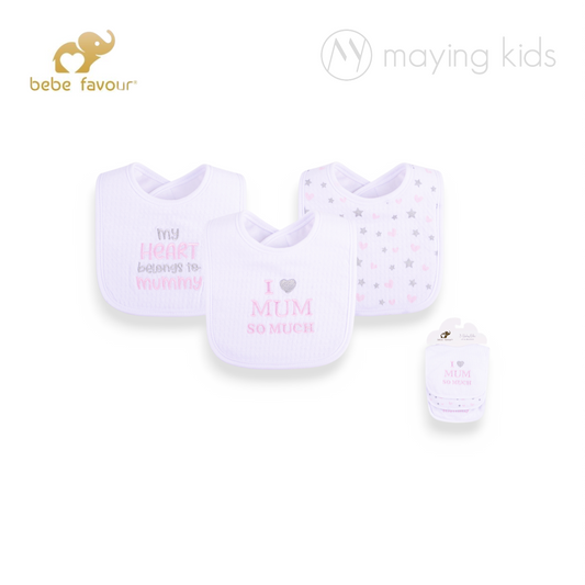 BP41599: Drooler Bib with Fiber Filled 3pc 夾棉口水巾3件裝