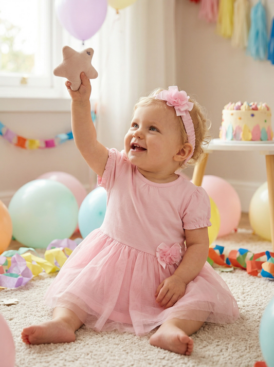 H14261INF : 2pc Dress And Headband Set 頭帶和禮裙