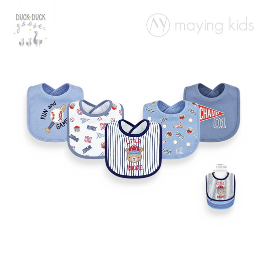D09667: 5pc Cvc Interlock Bibs 5件裝口水巾