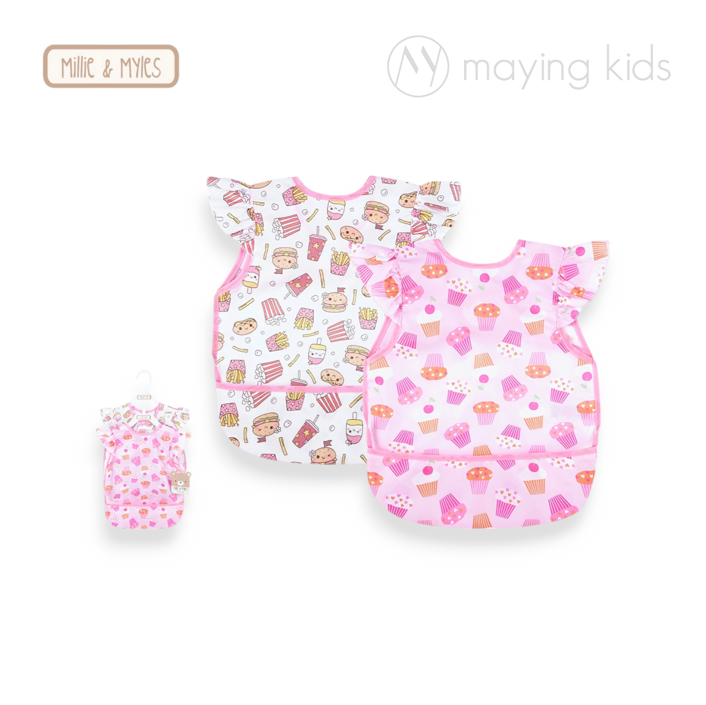 D09691 :2pcs Waterproof Apron 嬰童背心餵食衣 2件裝