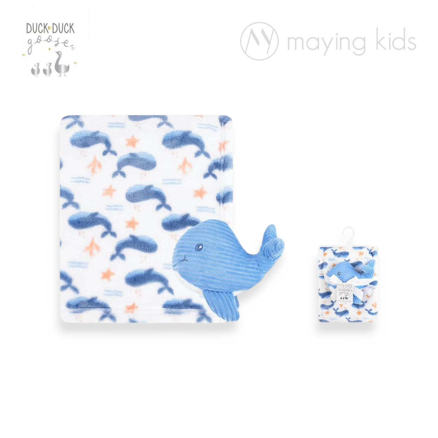 D09788LA : Plush Fleece Blanket And Doll 印花被毯及安撫公仔
