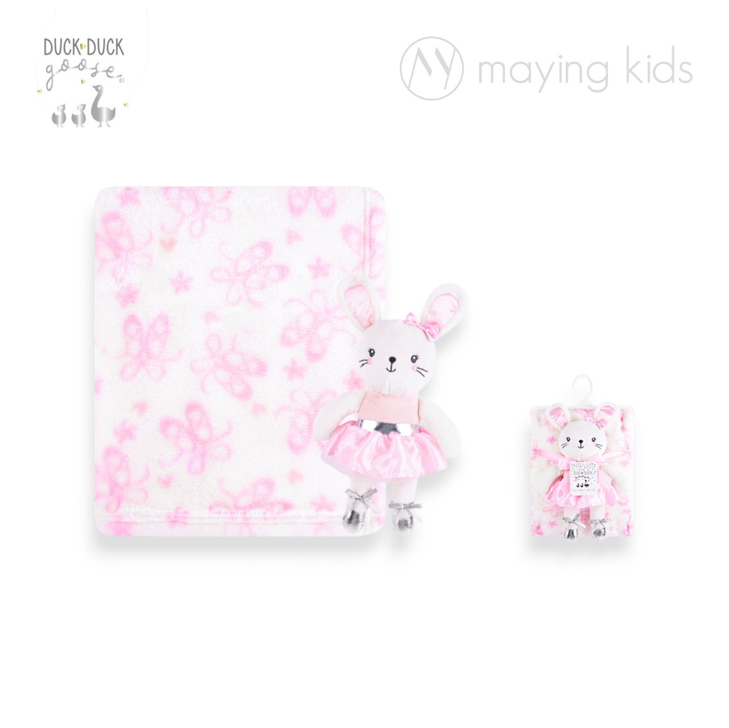 D09765: Plush Fleece Blanket And Doll 印花被毯及安撫公仔