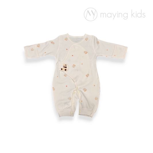 BG2513 : 純棉雙面布魔術貼連身衣 - 熊仔頭