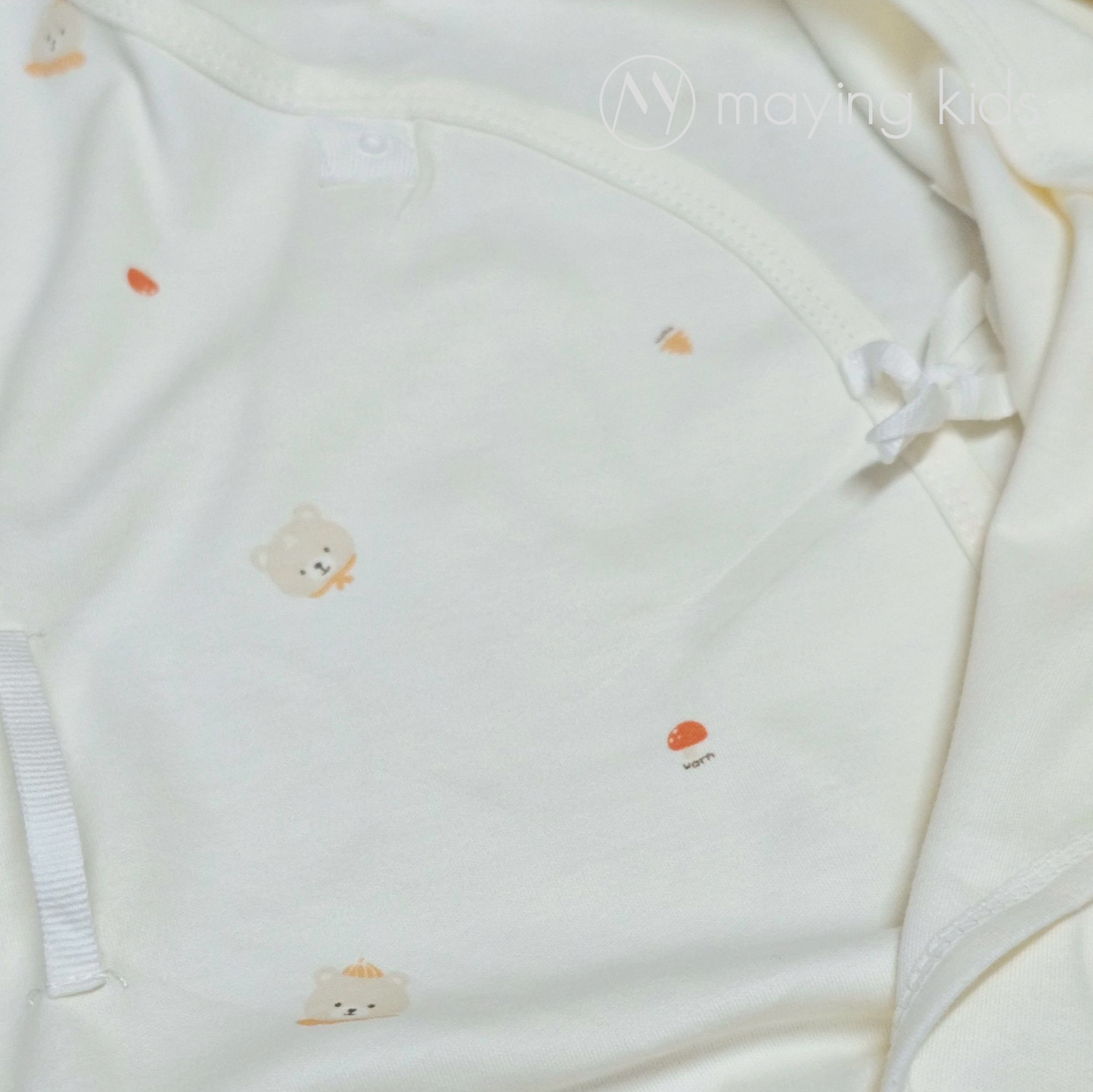 BG2513 : 純棉雙面布魔術貼連身衣 - 熊仔頭