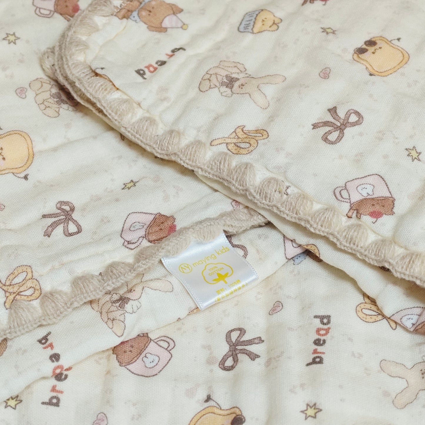 T690 : Six Layers Baby Blanket 六層純棉紗巾浴巾 (勾邊)