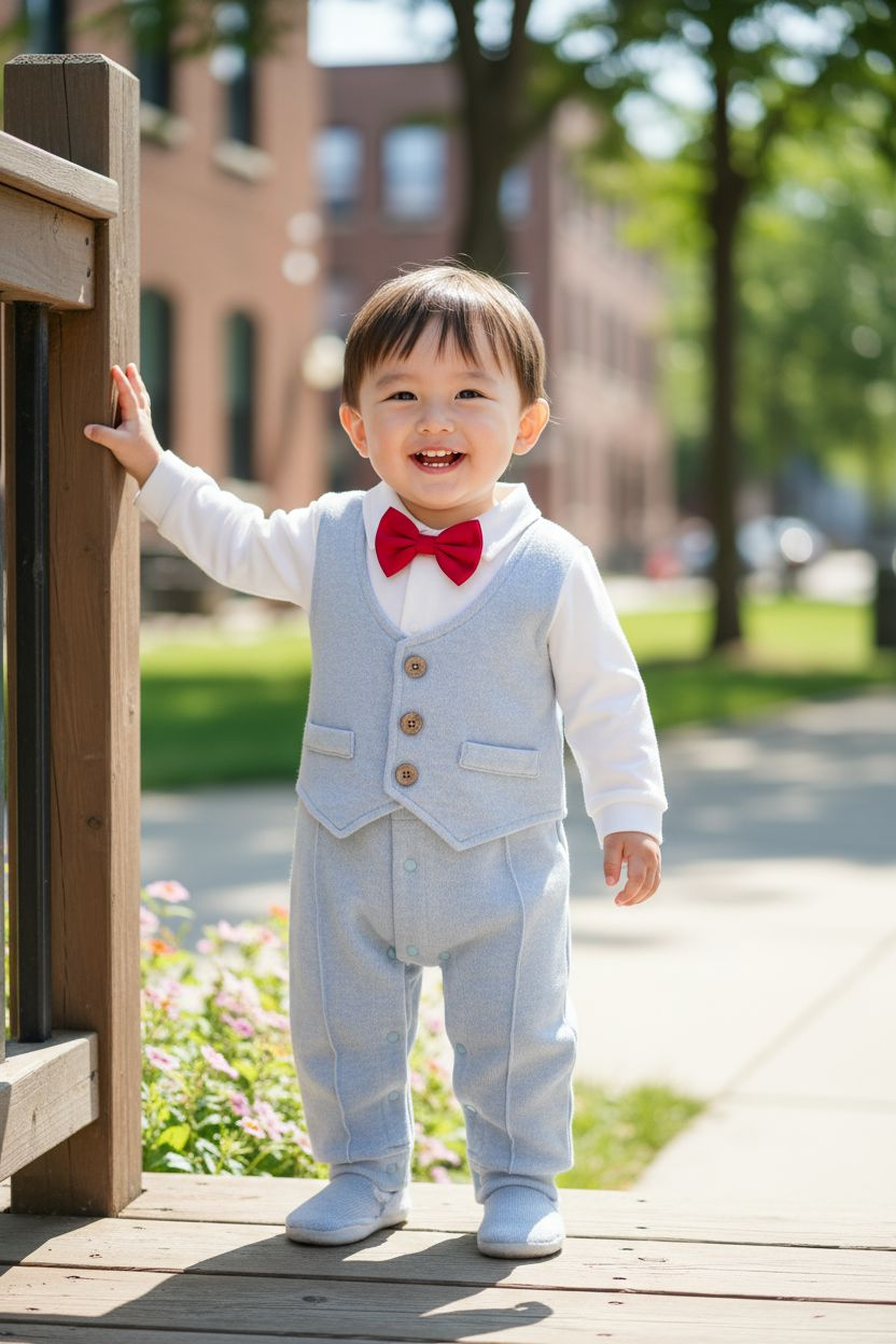 7107 : 長袖假2件禮服連身衣