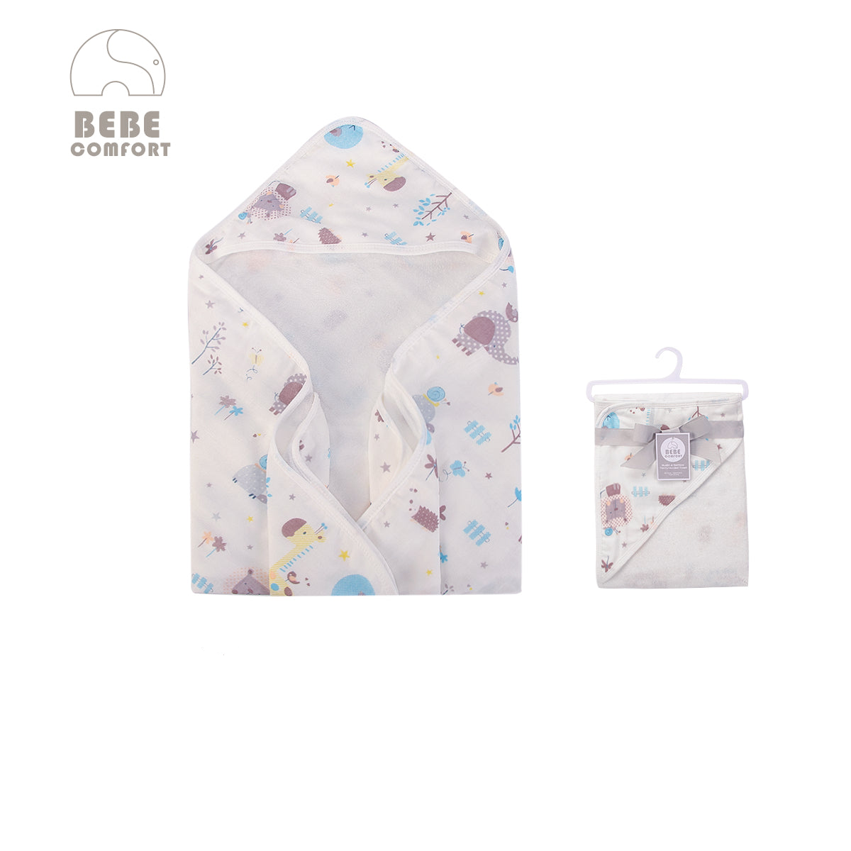 Double Layers Of Bamboo And Terry Hooded
雙層竹纖維棉質連帽包被
- 小象長頸鹿