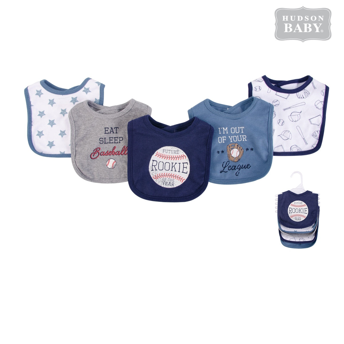 5pc Interlock Bib
口水巾圍兜5件裝 - 棒球