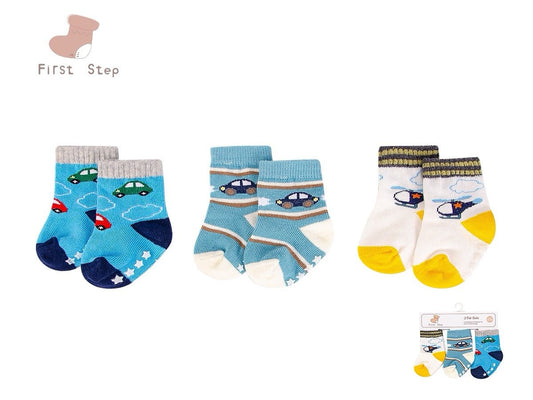 Baby Socks With Non-Skid 3pc 防滑襪仔3件裝 - 直升機車車