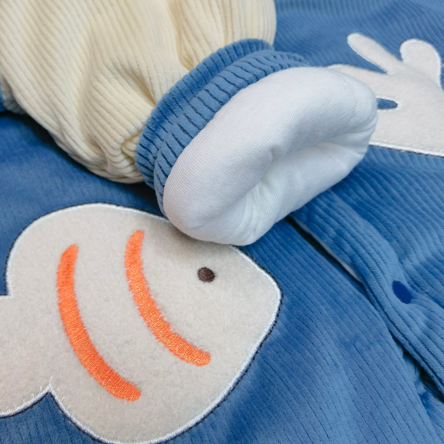 冬季長袖保暖嬰兒服♨️ 燈芯絨夾綿連身服🐠