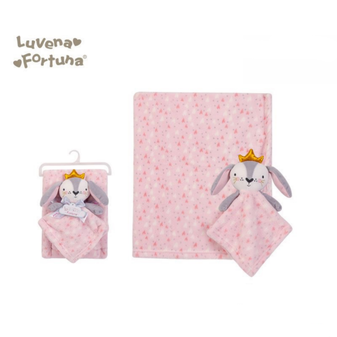 Plush Blanket & Security Blanket 公仔安撫巾及毛毯套裝 - 兔仔