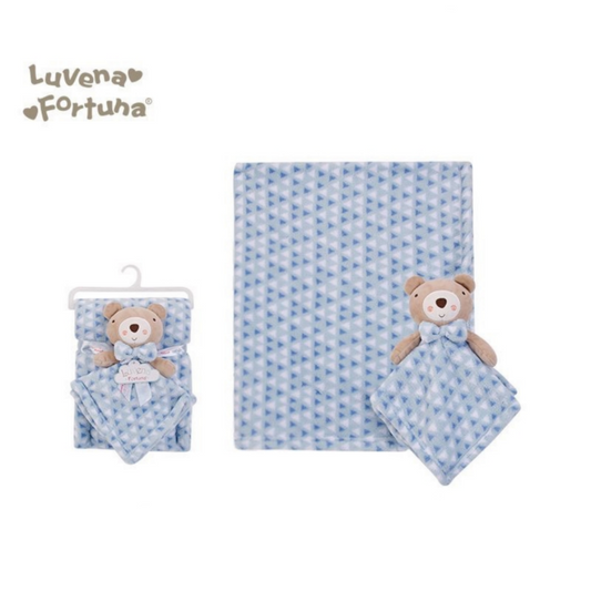Plush Blanket & Security Blanket 公仔安撫巾及毛毯套裝 - 熊仔