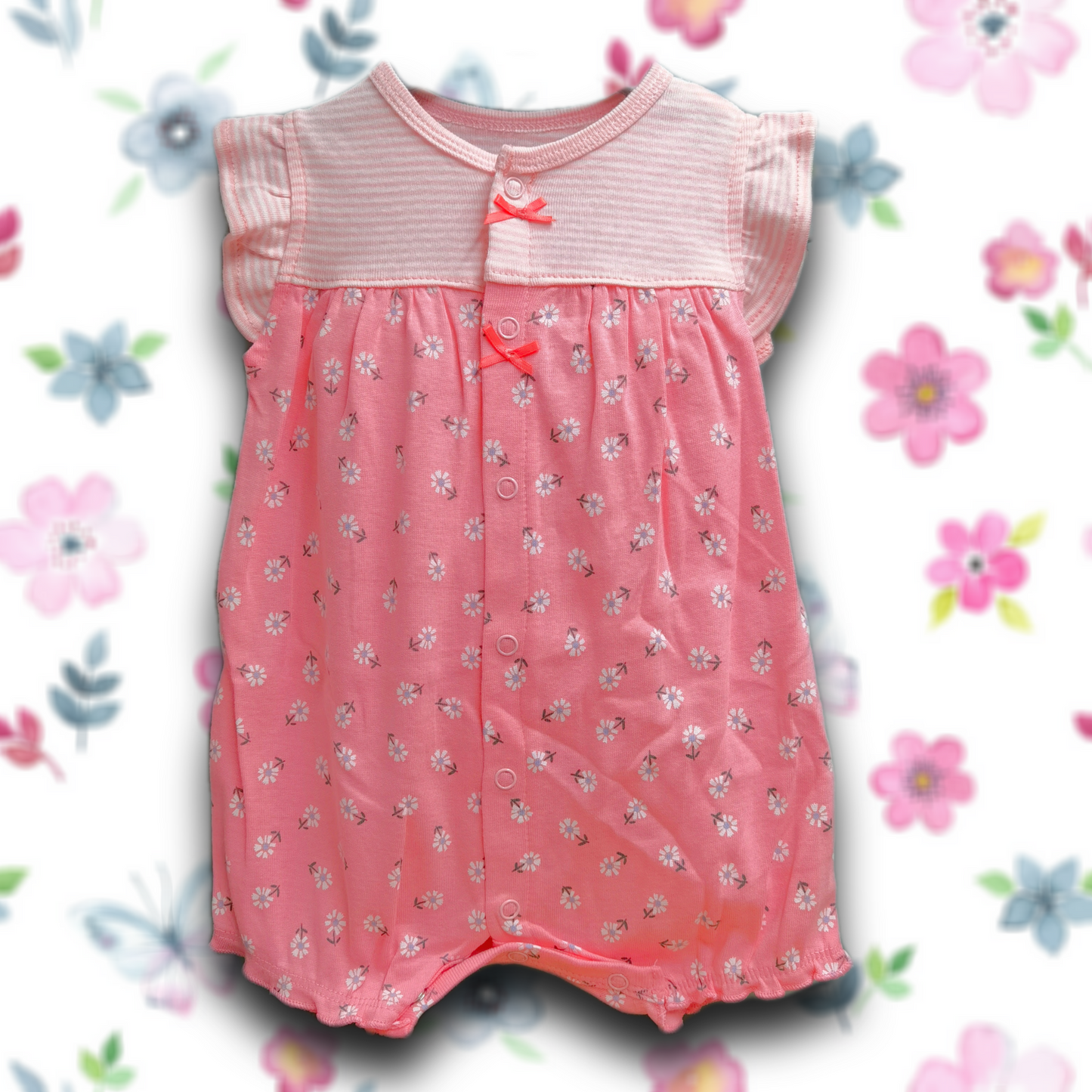 純棉短袖連身服(碎花圖案🌸)