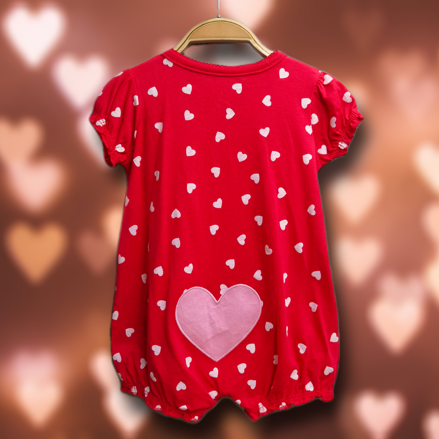 純棉短袖連身服(心形圖案❤️)