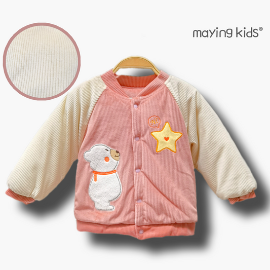 冬季長袖保暖嬰兒褸♨️ 燈芯絨夾綿外套