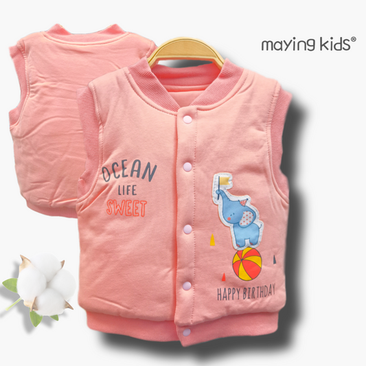 夾棉背心外套 - 馬戲團小象