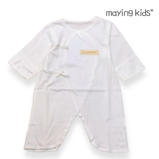 #K8022 純棉單面布綁帶連身衣 - 提花