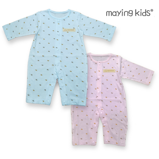 #J8018 純棉單面布開胸連身衣 - 狗仔圖案