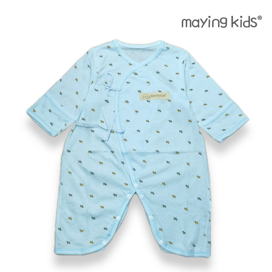 #J8012 純棉單面布綁帶連身衣 - 狗仔圖案