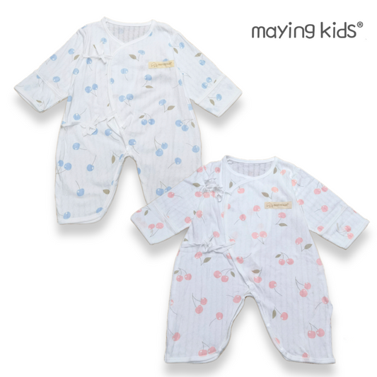 #K8021 純棉單面布綁帶連身衣 - 車厘子