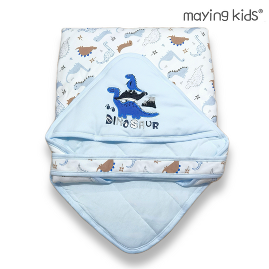 #2188 Blanket with Hooded 夾棉雙面布包被連帽 (附腰帶)