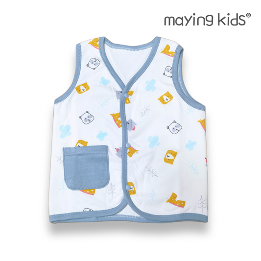 純棉雙面布背心外套 - 動物圖案