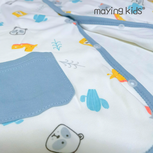 純棉雙面布背心外套 - 動物圖案