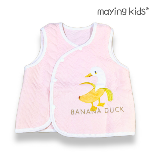 夾絲純棉背心外套 - 香蕉鴨