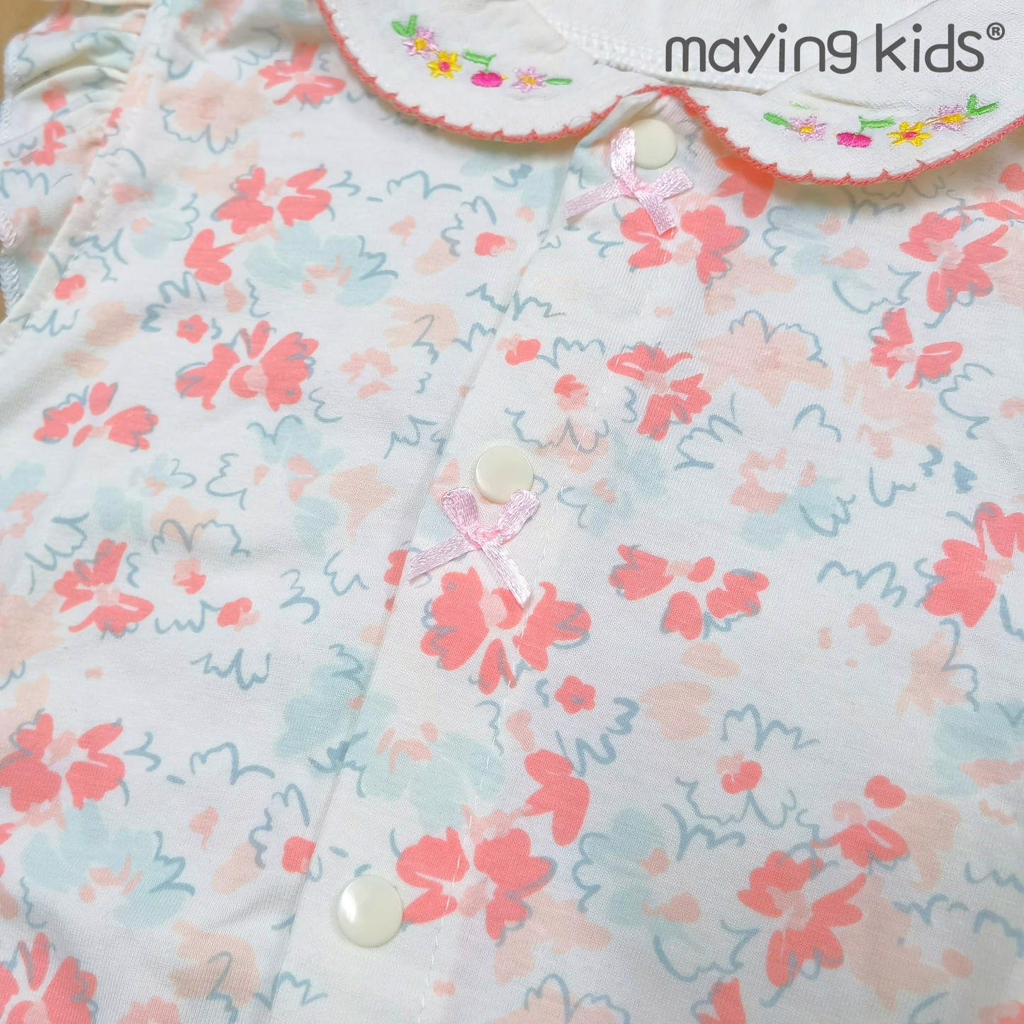 Bodysuit 碎花有領開胸連身衣