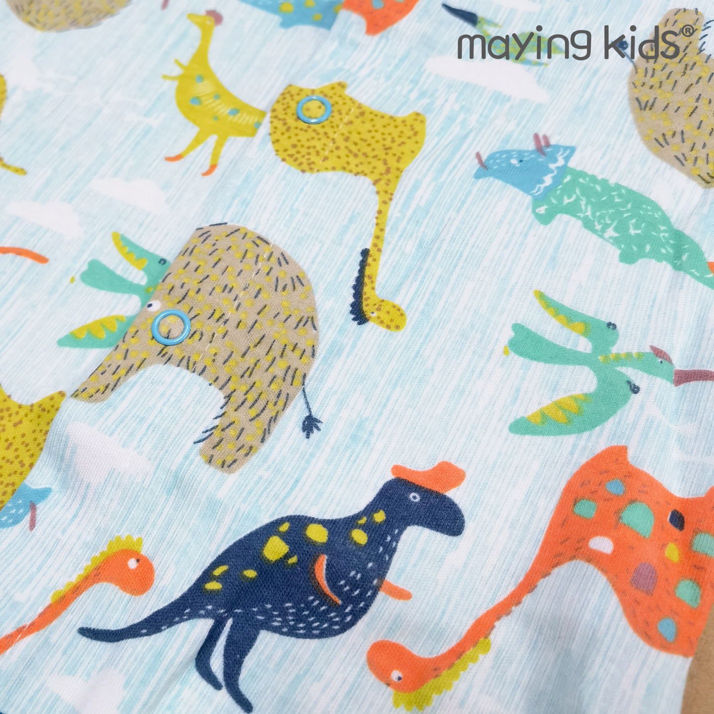 Bodysuit 淺藍恐龍開胸連身衣