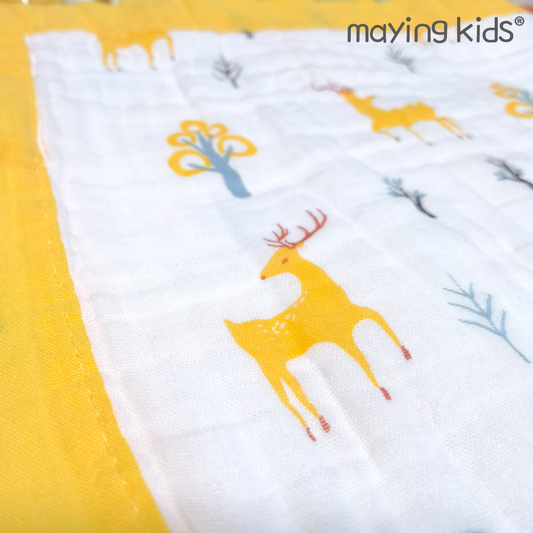 Four Layers Baby Blanket 寬邊四層純棉紗巾浴巾