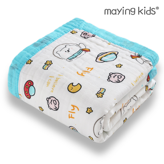 Four Layers Baby Blanket 寬邊四層純棉紗巾浴巾