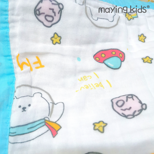 Four Layers Baby Blanket 寬邊四層純棉紗巾浴巾