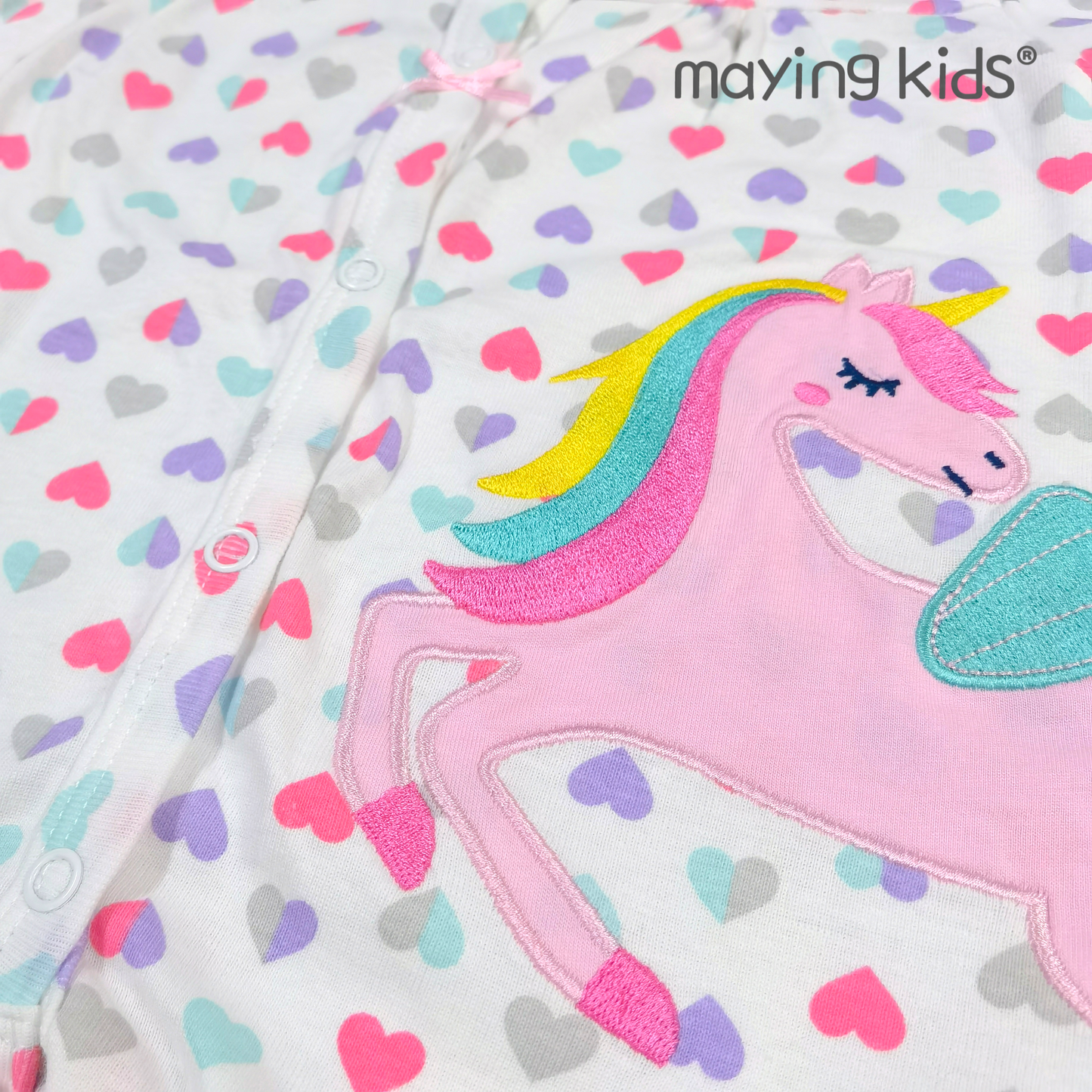 Bodysuit 獨角獸刺繡開胸連身衣